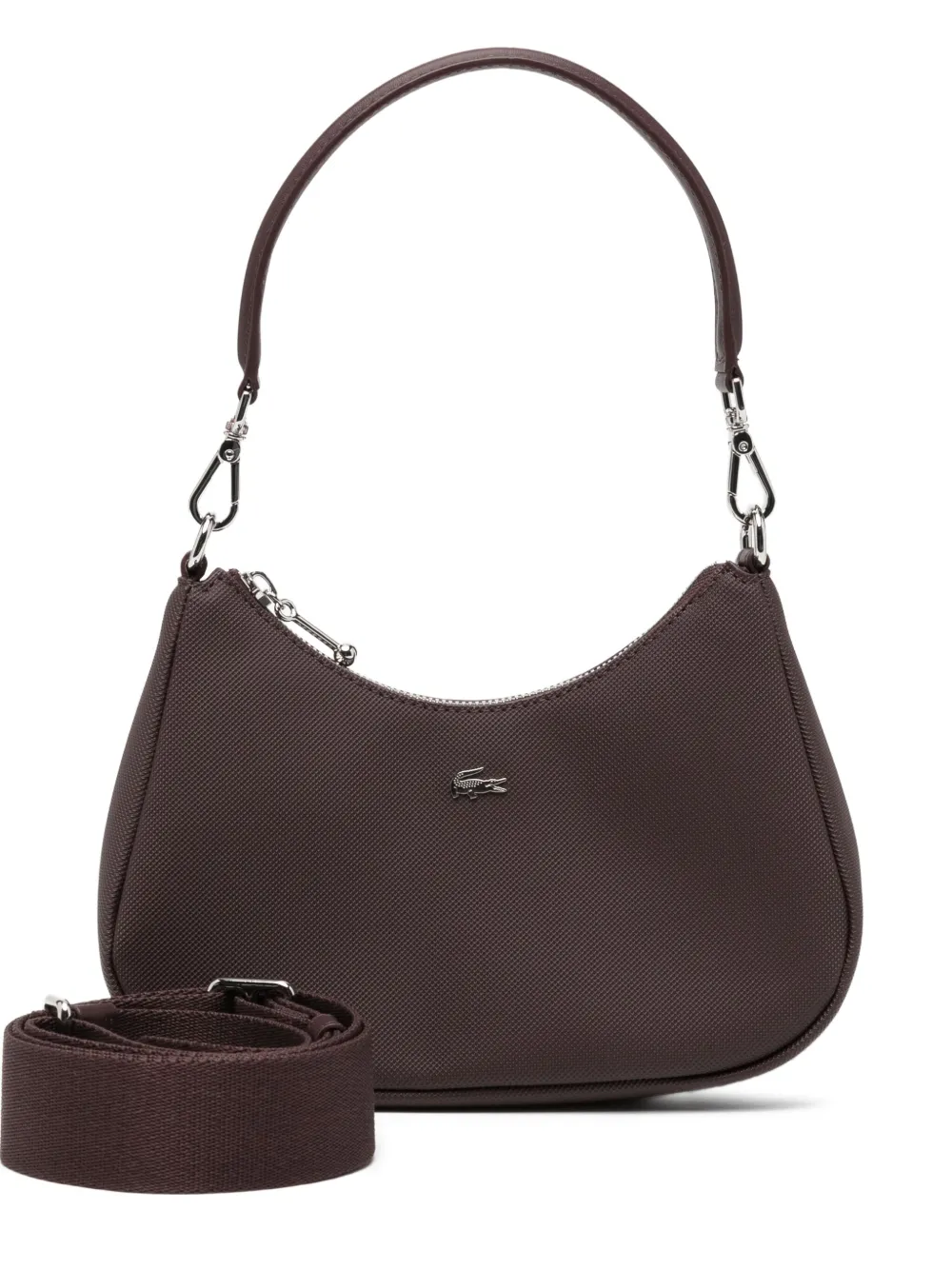 Lacoste Borsa a tracolla con placca logo - Marrone