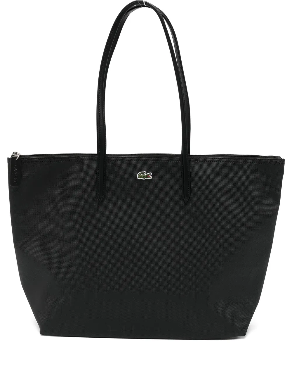 Lacoste Logo-embroidered Tote Bag In Black