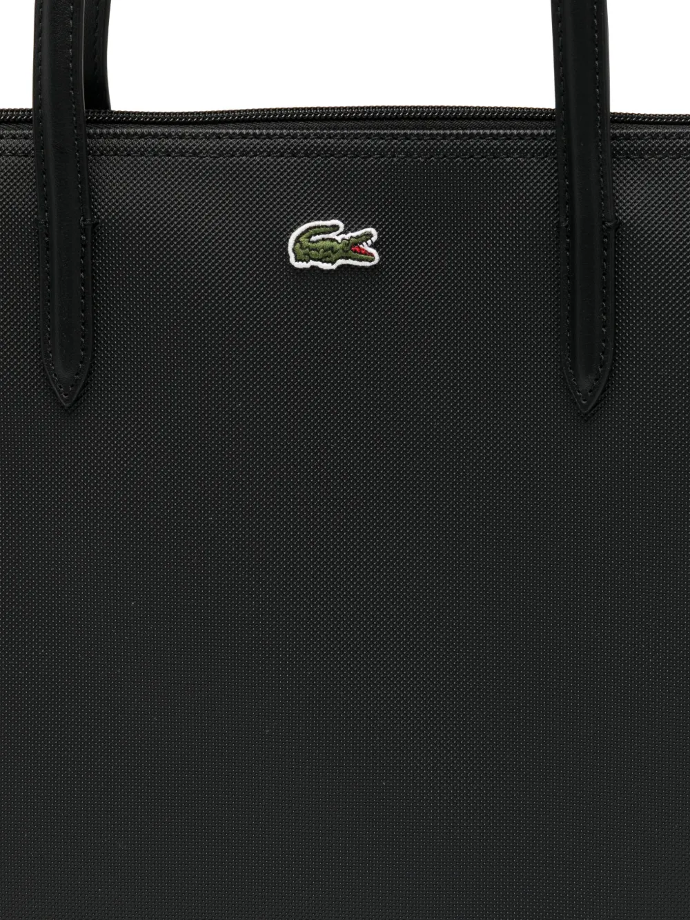 Lacoste Logo-embroidered Tote Bag In Black