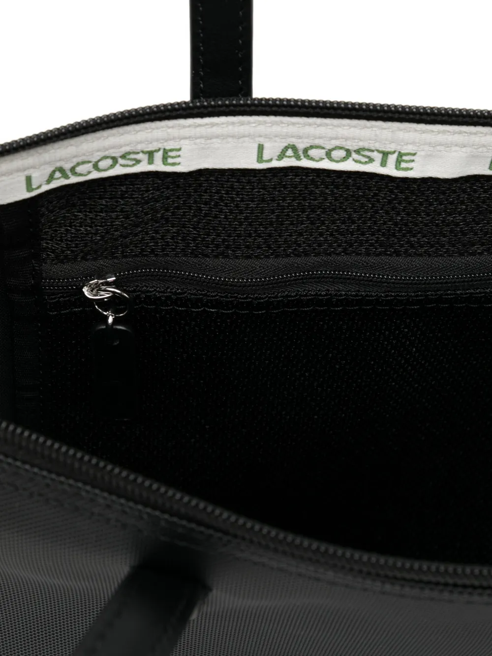 Lacoste Logo-embroidered Tote Bag In Black