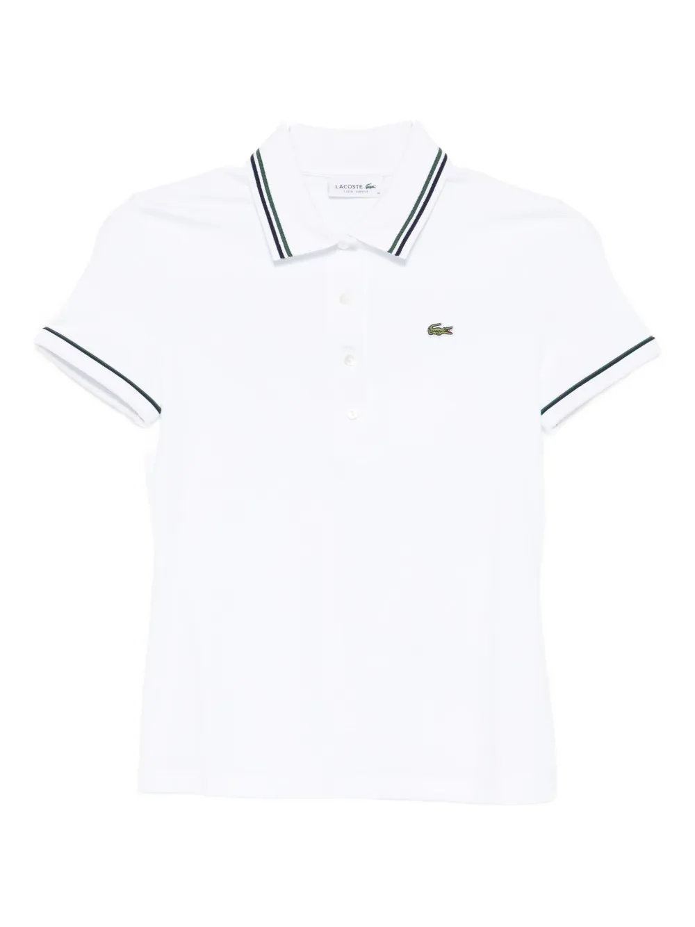 Lacoste logo-embroidered polo shirt Wit
