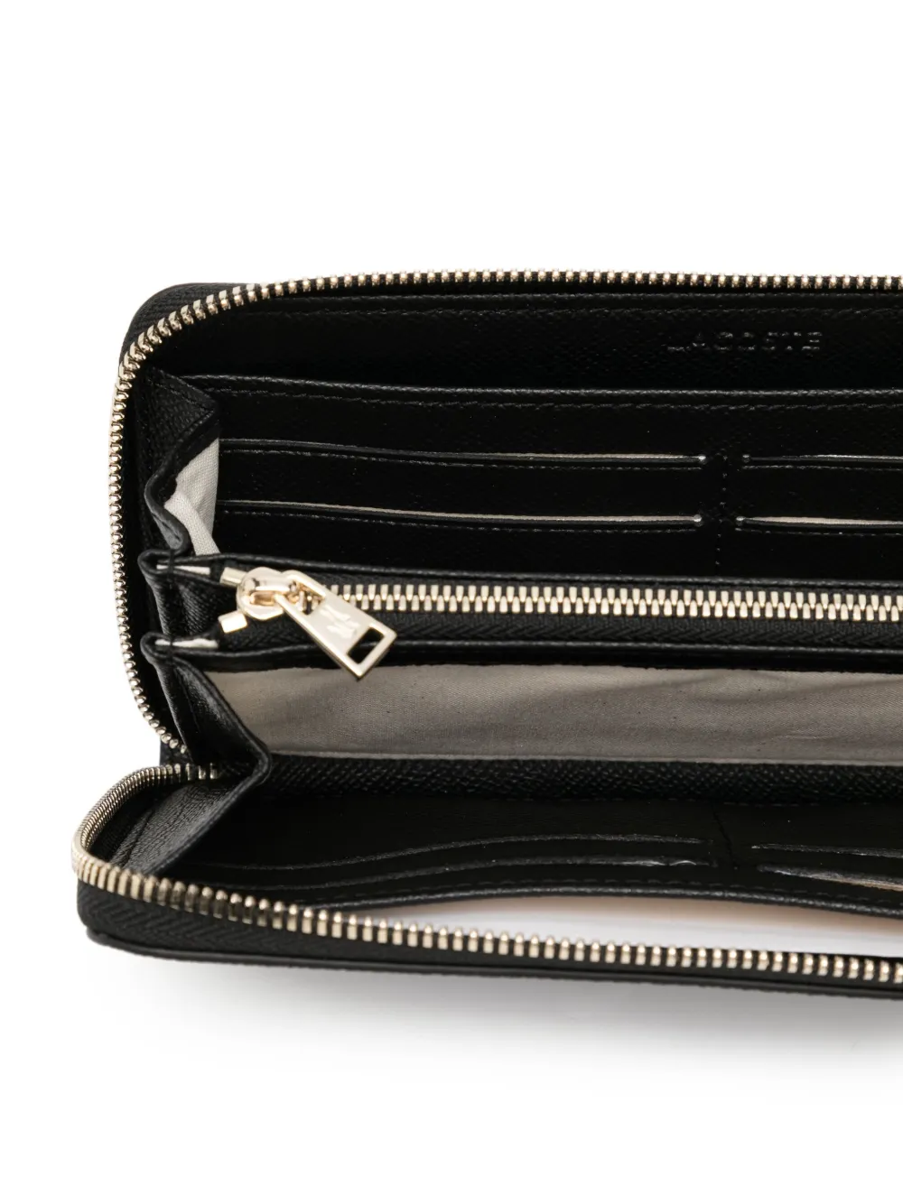 Lacoste Leren portemonnee met logoprint Zwart