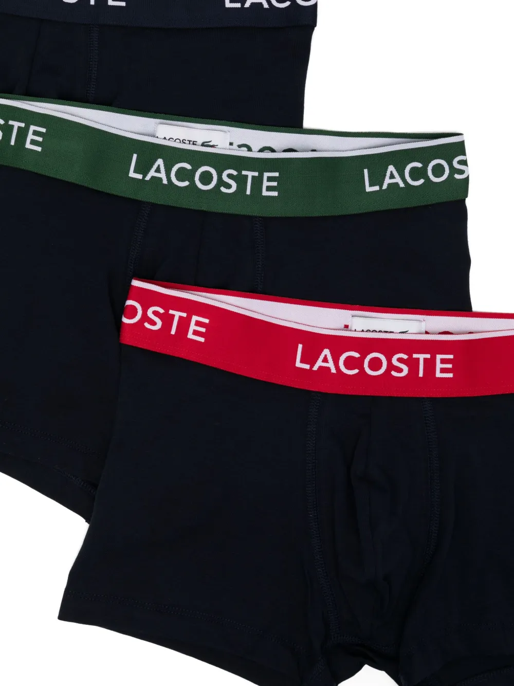 Lacoste Drie boxershorts met logoband Blauw