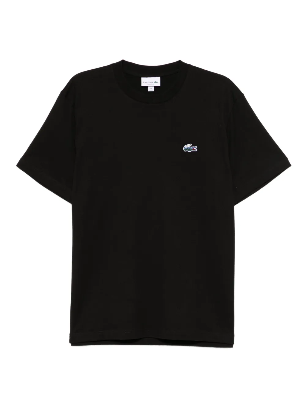 Lacoste Katoenen T-shirt met logo-applicatie Zwart