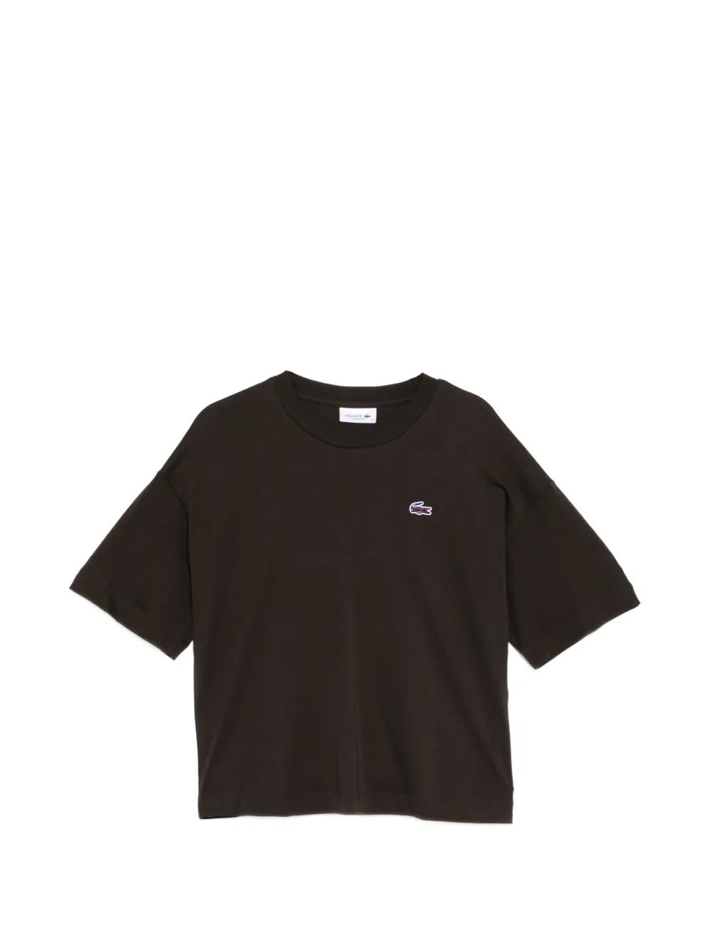 Lacoste logo-patched crew neck T-shirt - Braun