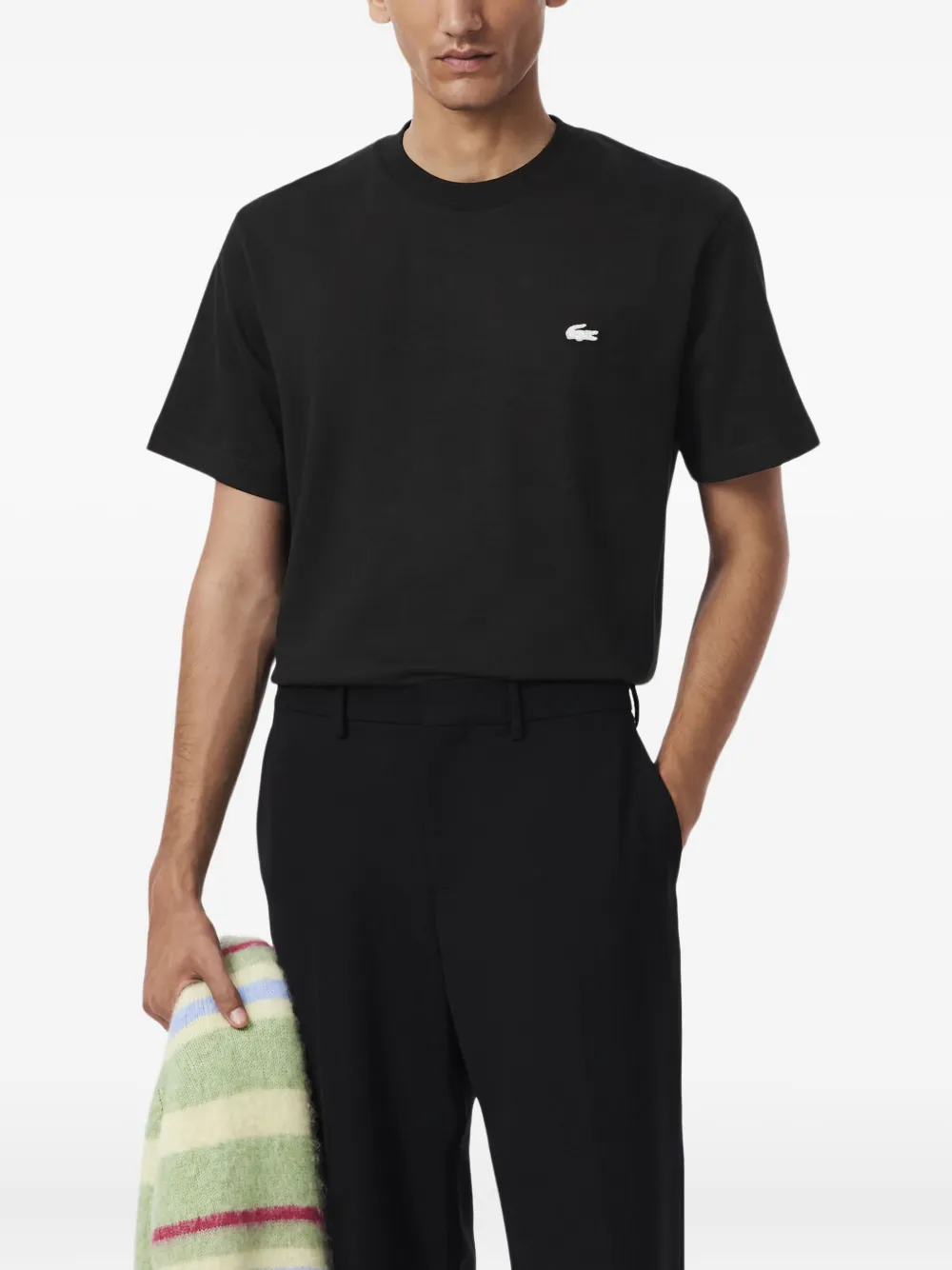 Lacoste embroidered-crocodile T-shirt - Zwart