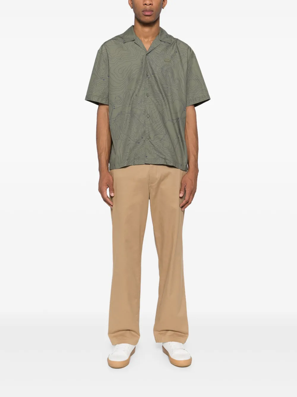 Lacoste Overhemd met geborduurd logo - Groen