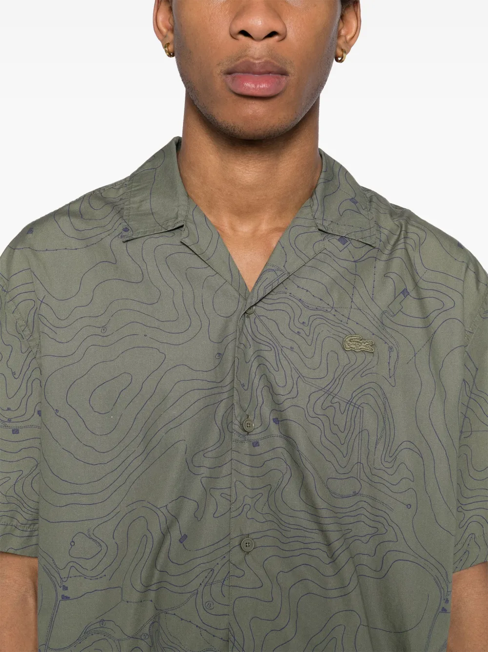 Lacoste Overhemd met geborduurd logo Groen