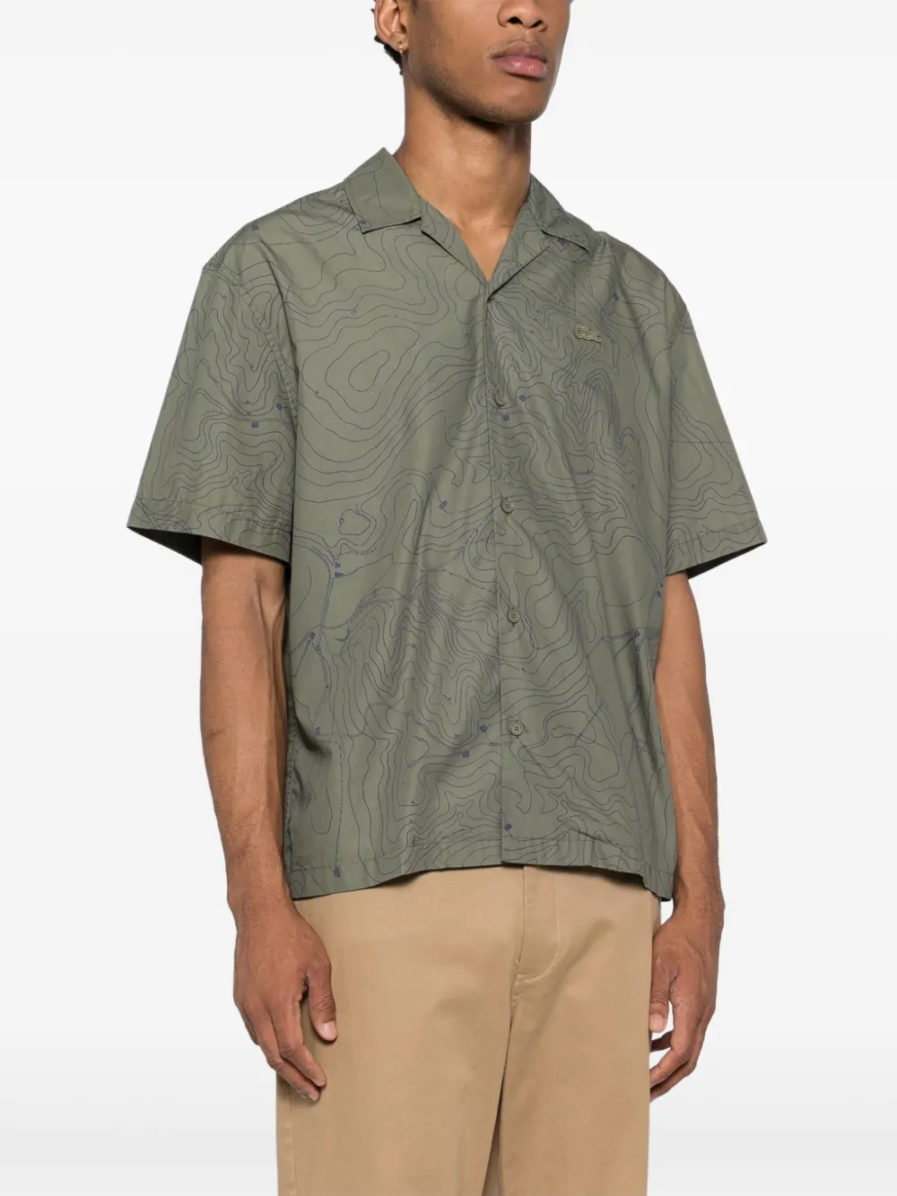 Lacoste Overhemd met geborduurd logo Groen