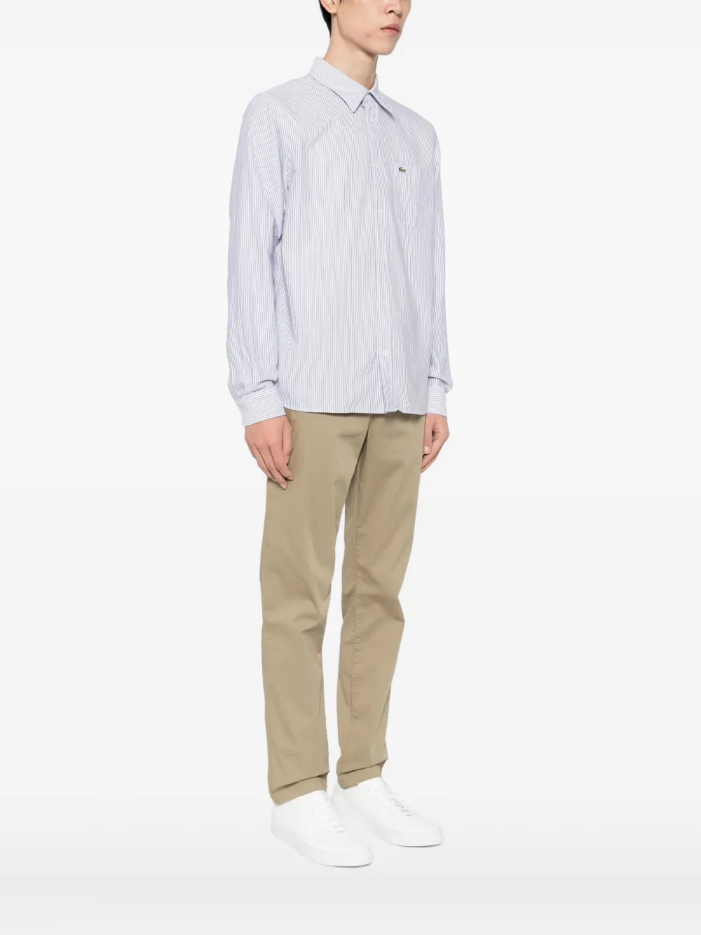 Lacoste Overhemd met logopatch Wit