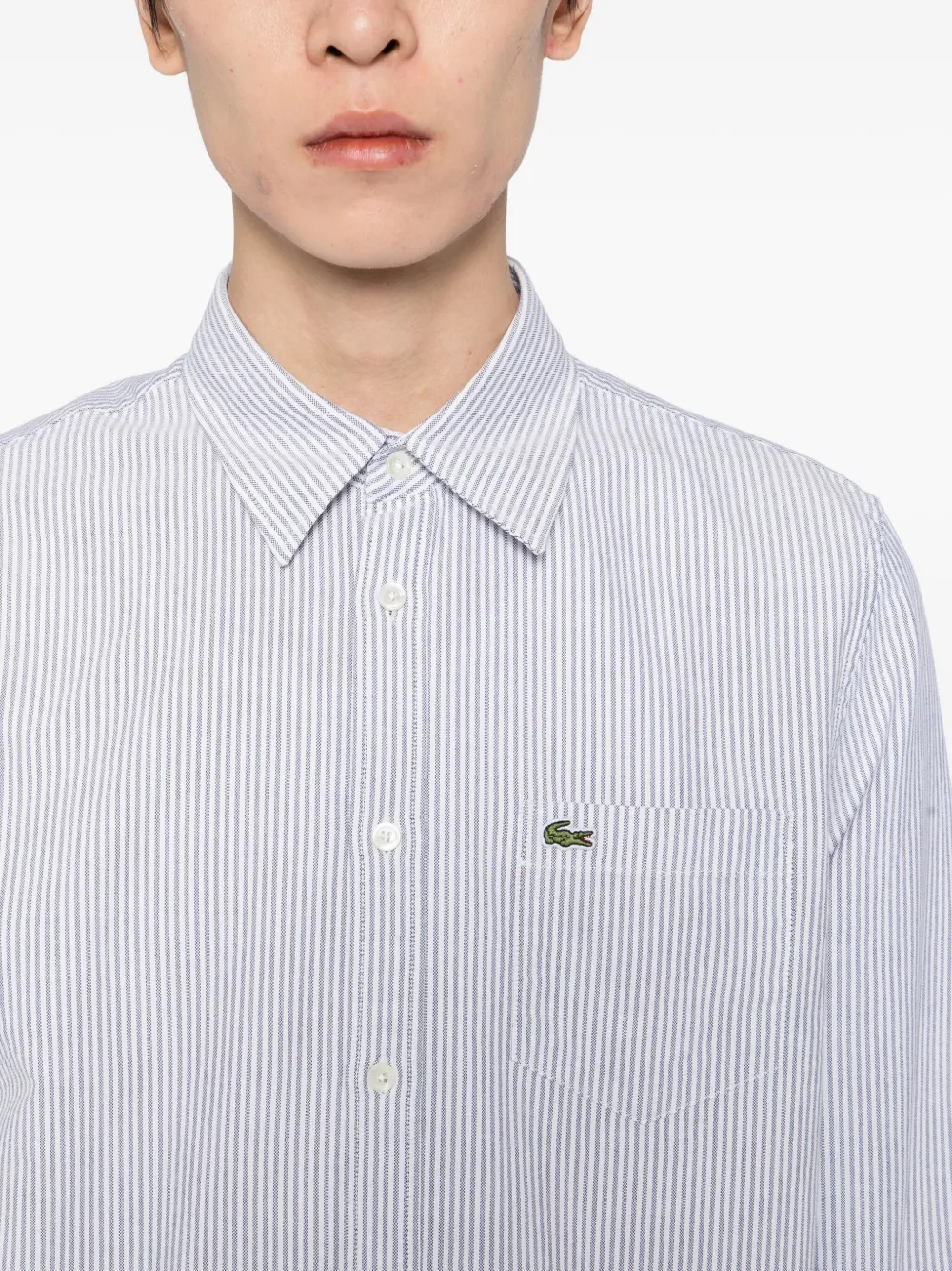 Lacoste Overhemd met logopatch Wit