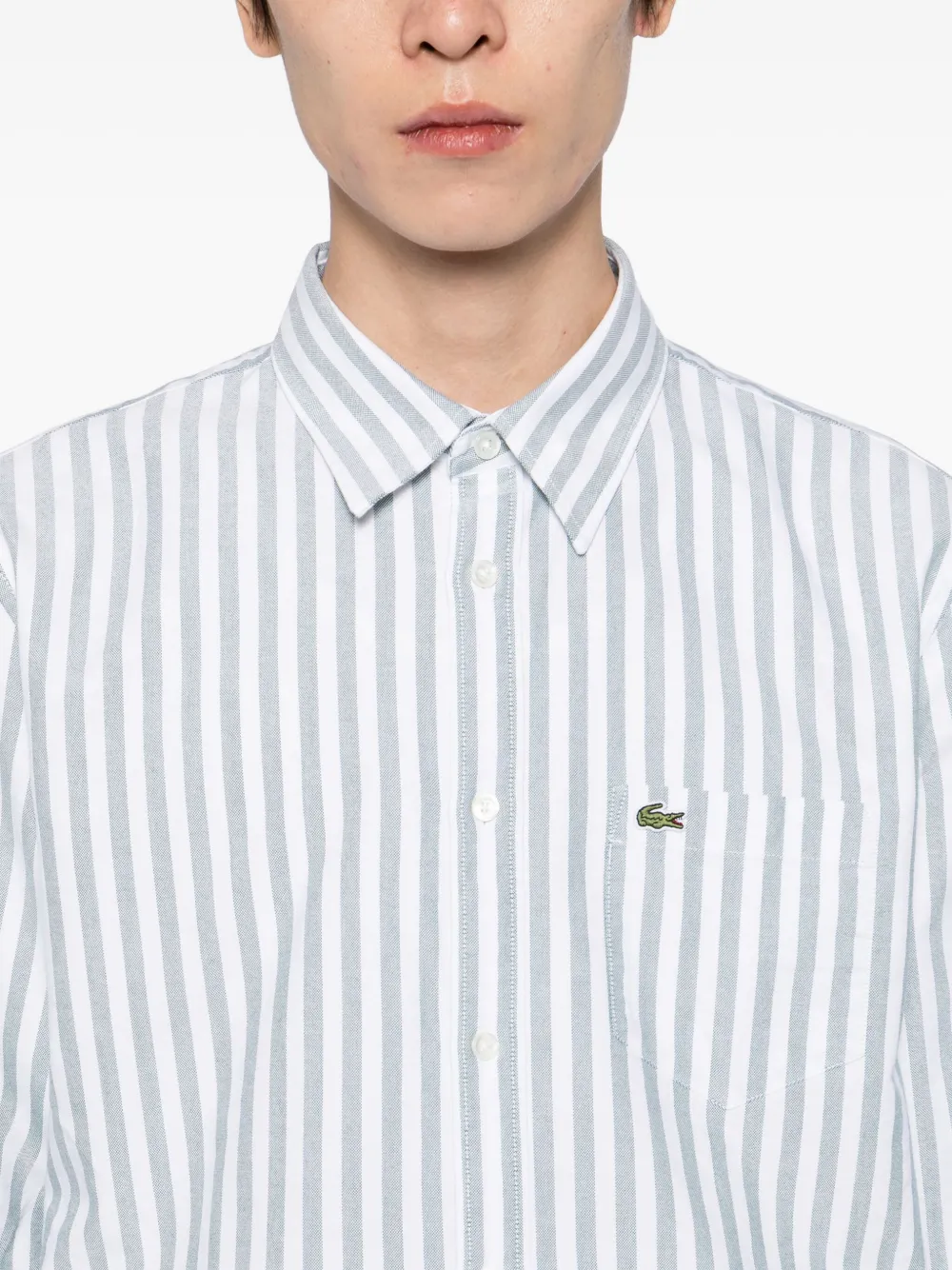 Lacoste Overhemd met logo-applicatie Wit