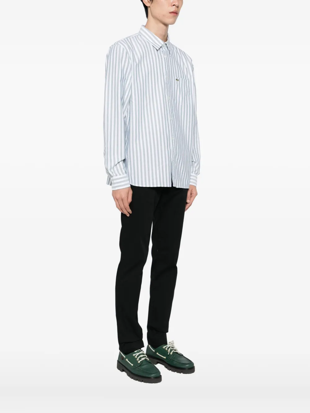 Lacoste Overhemd met logo-applicatie Wit