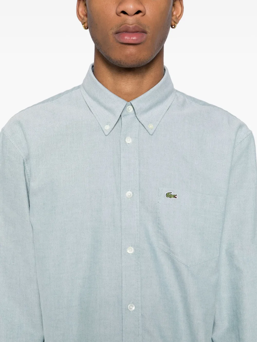 Lacoste Overhemd met geborduurd logo Groen