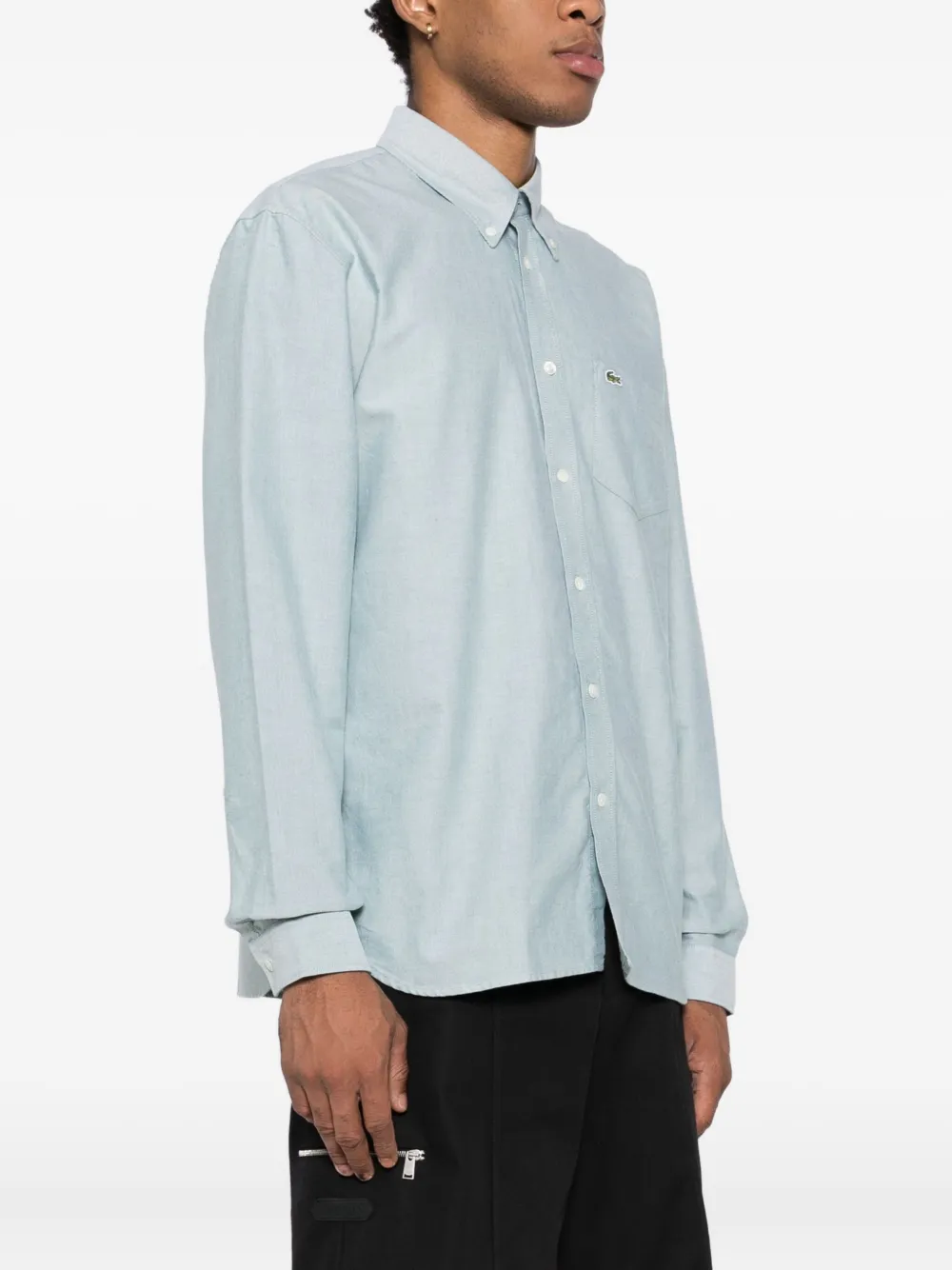 Lacoste Overhemd met geborduurd logo Groen