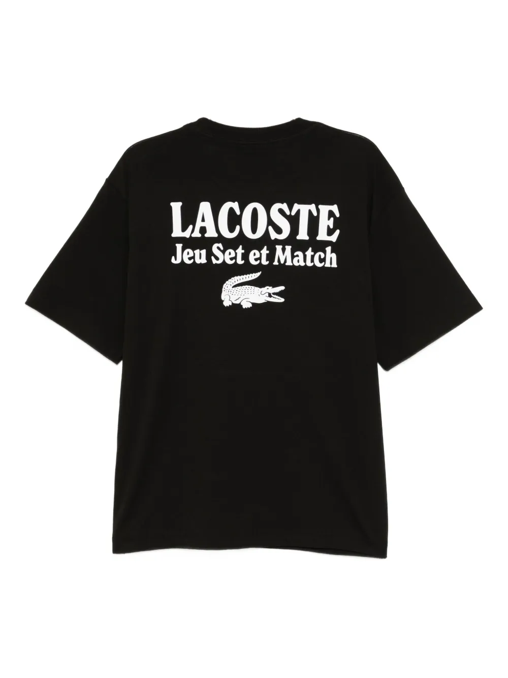 Lacoste logo-embroidered T-shirt - Zwart