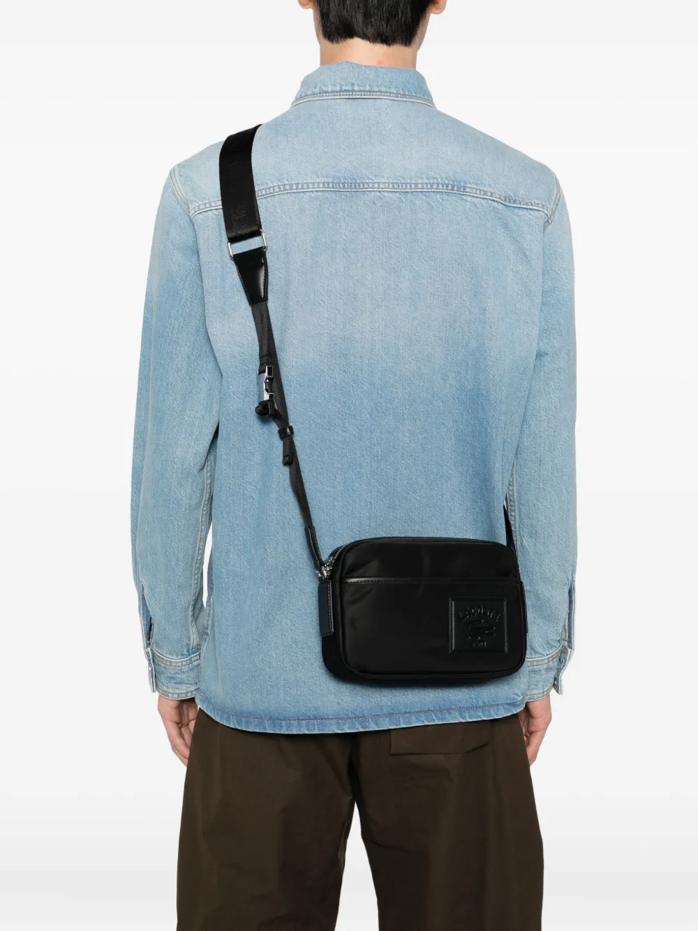Lacoste Tas met logoplakkaat - Zwart