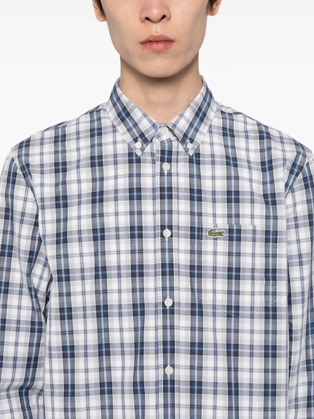 Lacoste Geruit overhemd Beige
