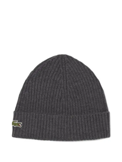 Lacoste rib-knit beanie hat