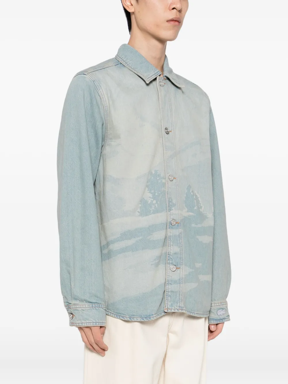 Lacoste Buttoned Denim Jacket In Blue