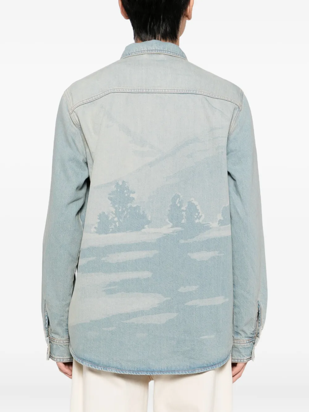 Lacoste Buttoned Denim Jacket In Blue