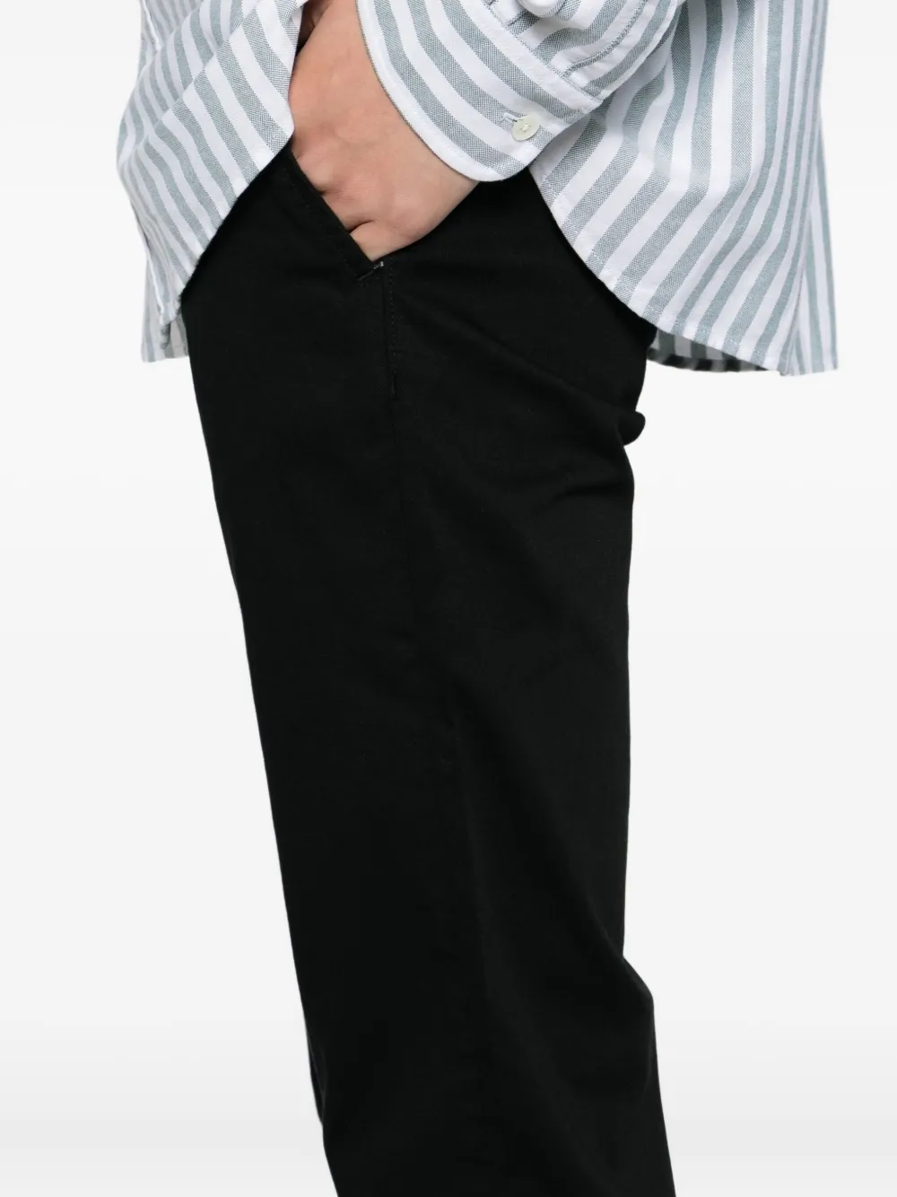 Lacoste Logo-appliqué Chino Pants In Black