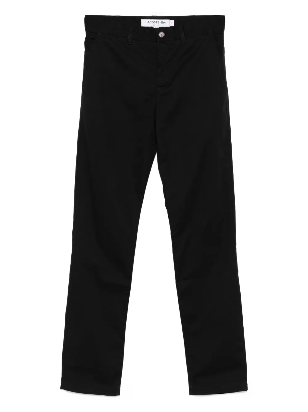 Lacoste Logo-appliqué Chino Pants In Black