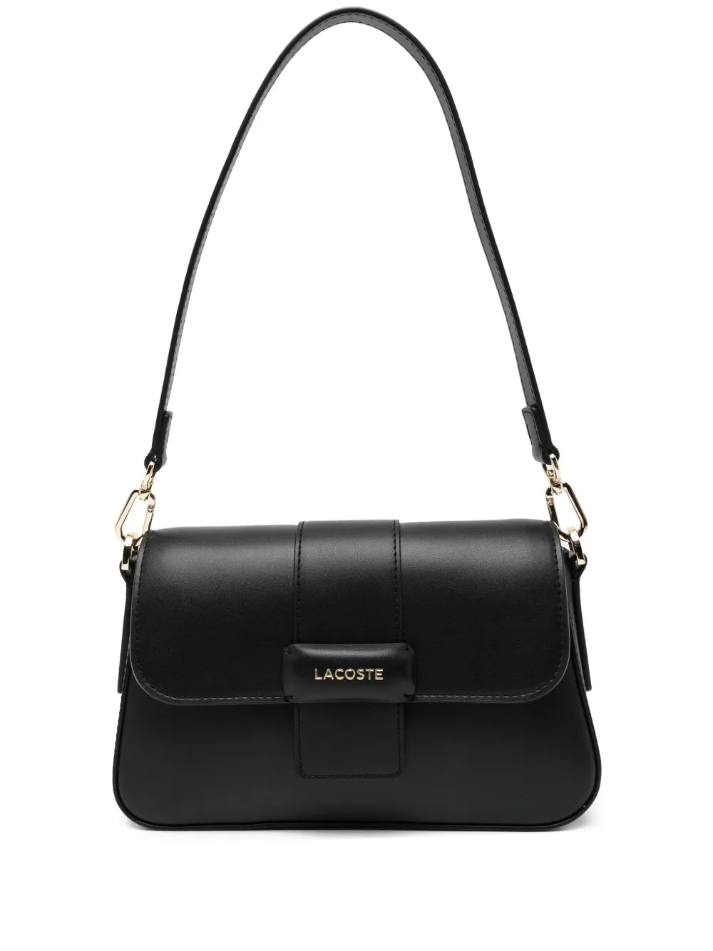 Lacoste logo-appliqué flap bag - Nero