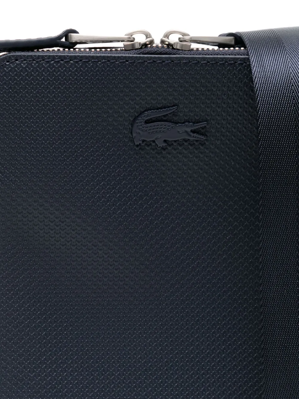 Lacoste Logo-embossed Shoulder Bag In Blue