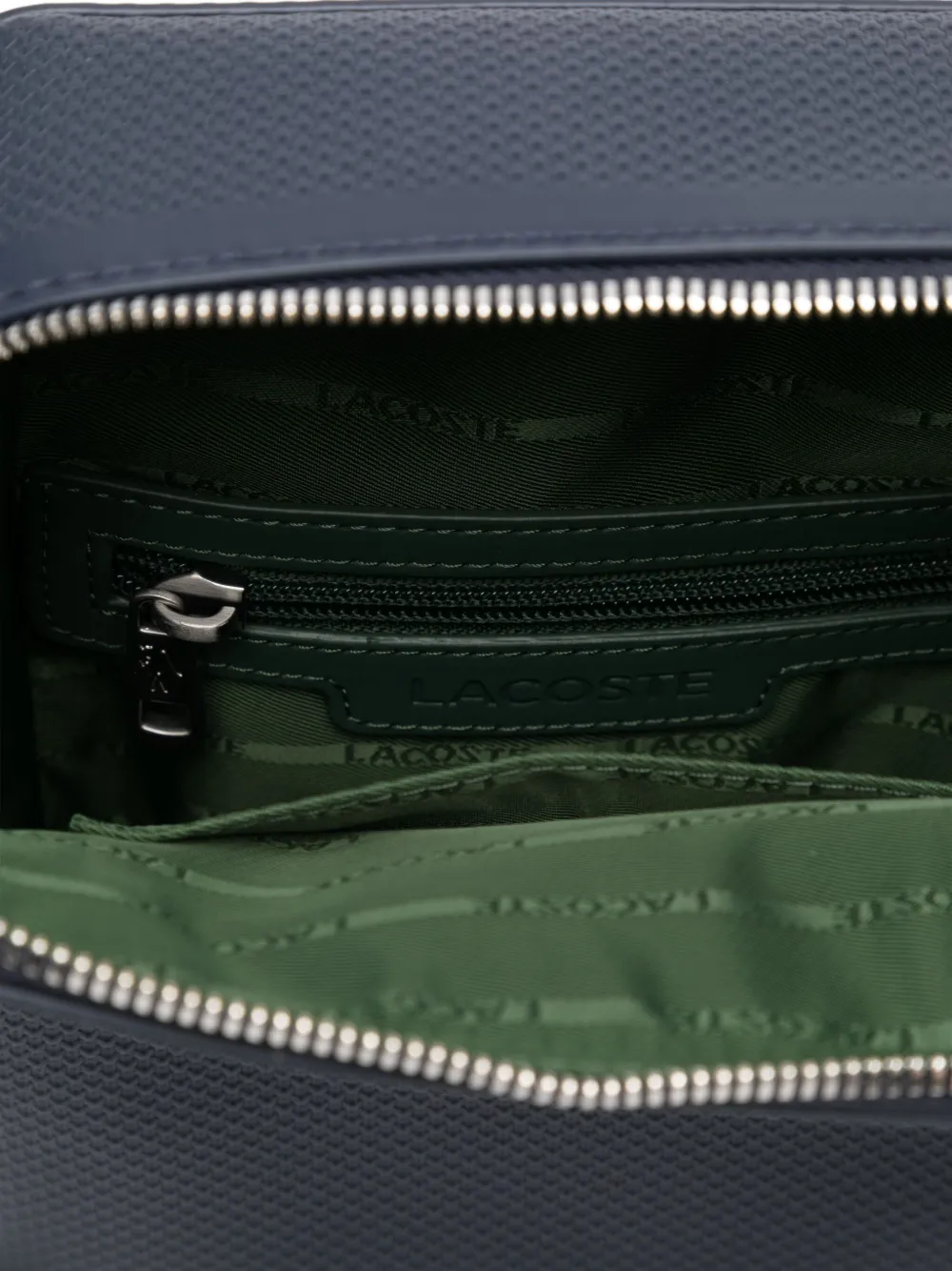 Lacoste Logo-embossed Shoulder Bag In Blue