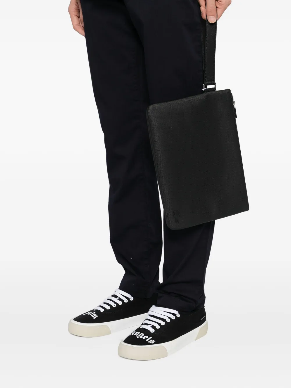 Lacoste Clutch met logo-reliëf - Zwart