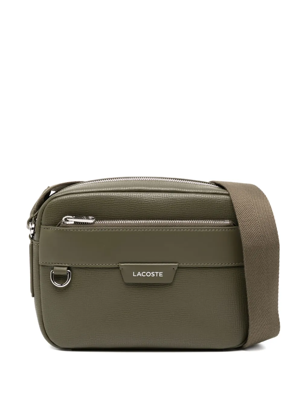 Lacoste Ossian leather messenger bag | Green | Image 1