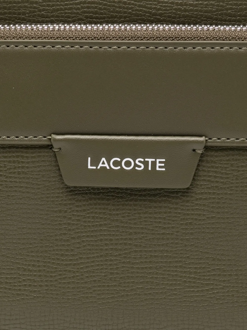 Lacoste Ossian Leather Messenger Bag In Green