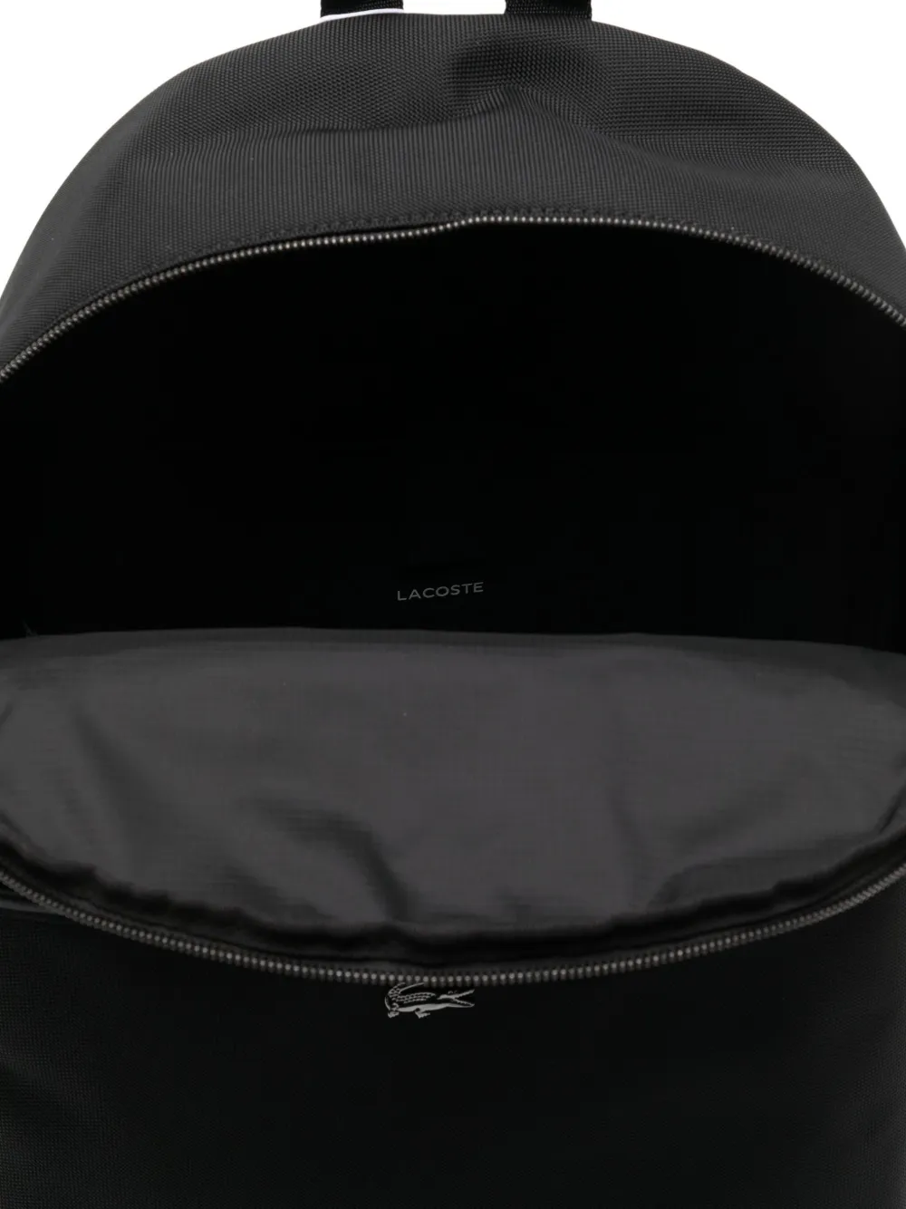 Lacoste Rugzak met logoplakkaat Zwart