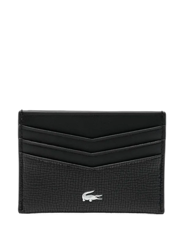 Lacoste Leather Card Holder Black FARFETCH ID