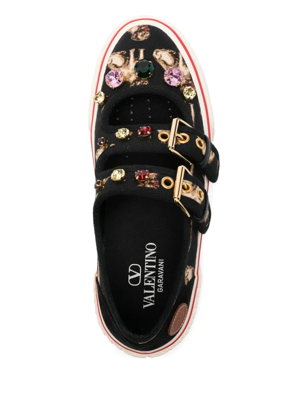 Valentino Garavani double-buckle slip-on ballerina sneakers Black
