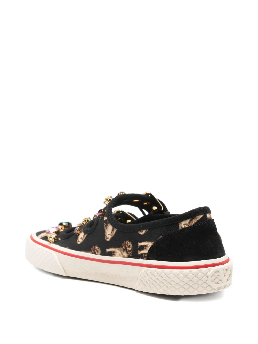 Valentino Garavani double-buckle slip-on ballerina sneakers Black