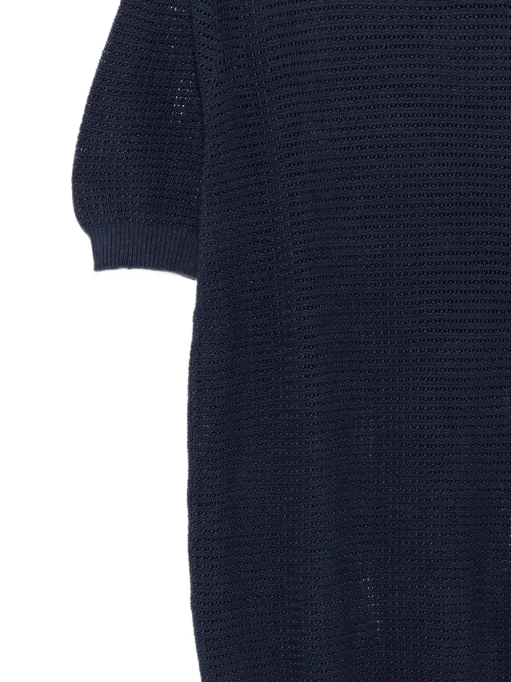 Tagliatore Edwin gebreide trui met V-hals en geperforeerde details Blauw