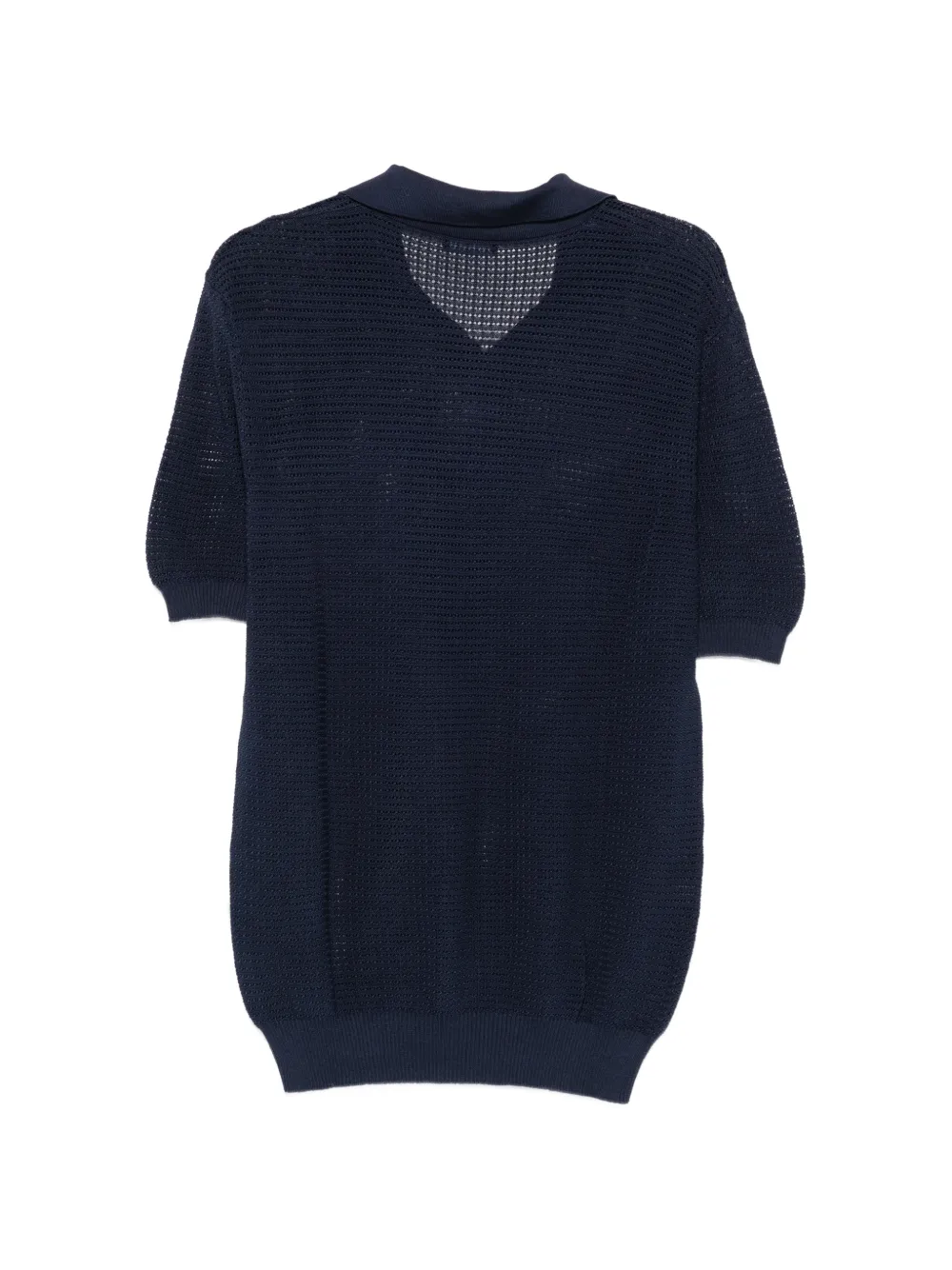 Tagliatore Edwin gebreide trui met V-hals en geperforeerde details Blauw