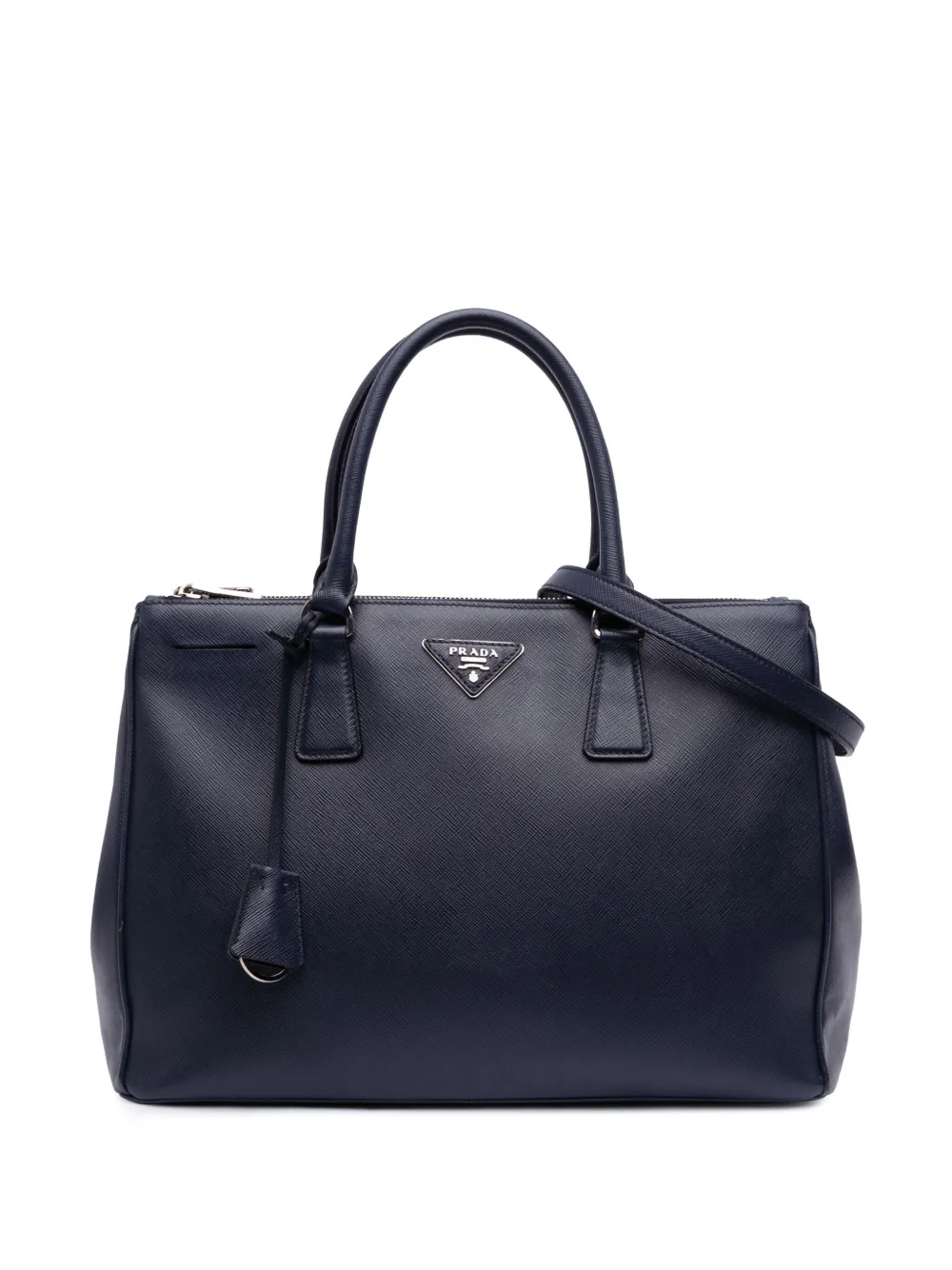 Prada Pre-Owned 2010-2025 ミディアム サフィアーノ ルクス ガレリア ダブルジップ サッチェルバッグ - ブルー Prada Pre-Owned 2010-2025 ミディアム サフィアーノ ルクス ガレリア ダブルジップ サッチェルバッグ - ブルー