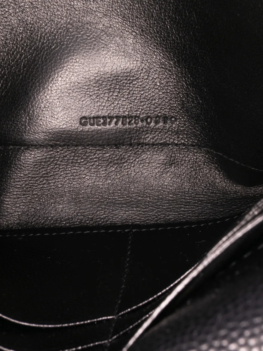 Pre-owned Saint Laurent 2019 Grain De Poudre Chevron Monogram Monochrome Envelope Chain Wallet Crossbody Bag