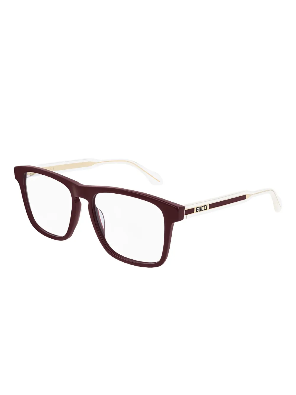 Gucci Eyewear Bril met rechthoekig montuur Bruin