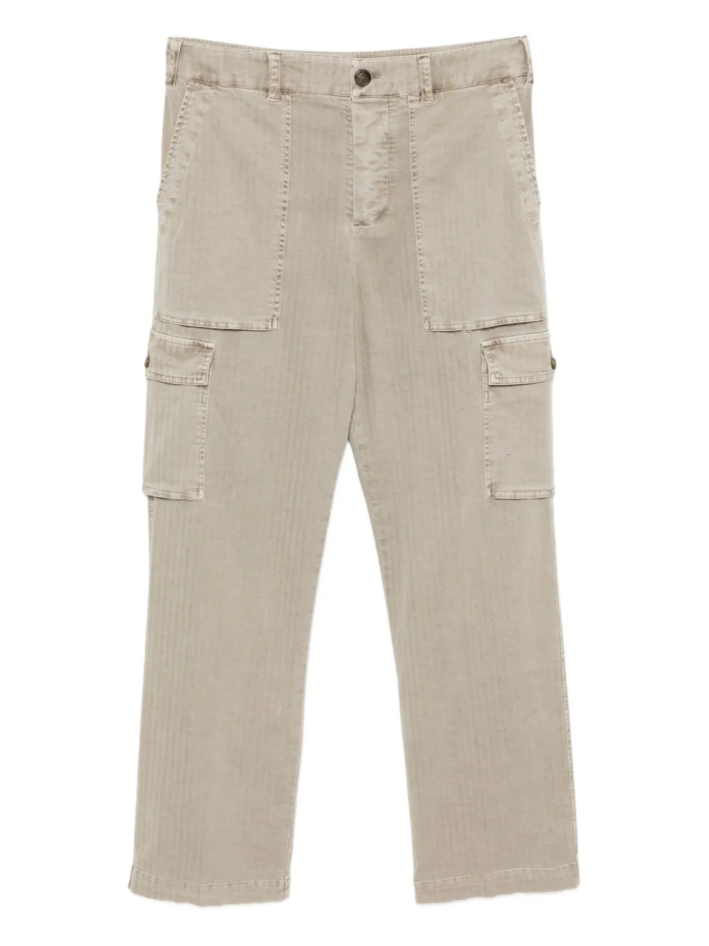 James Perse Broek met visgraatpatroon Beige