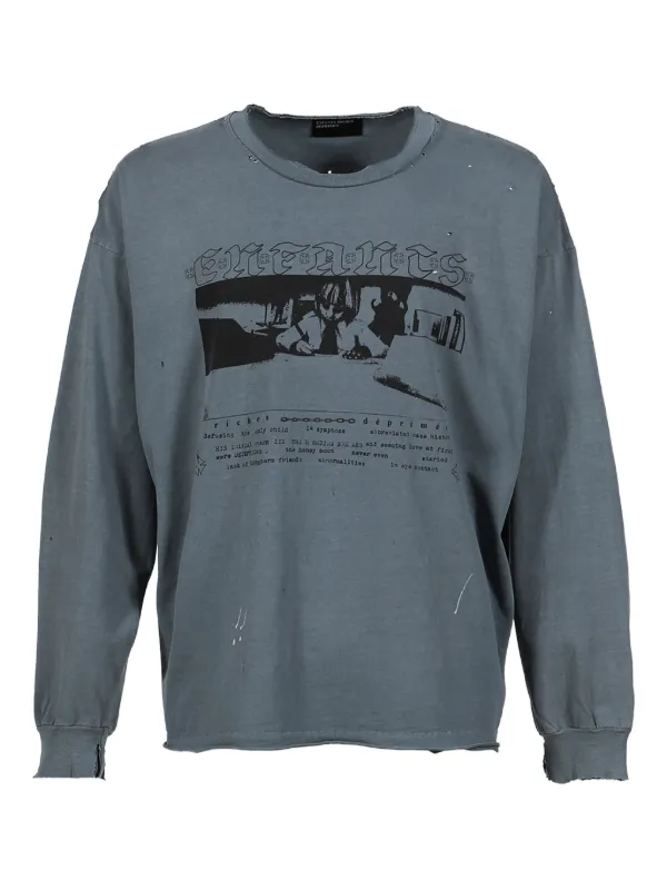 Enfants Riches Déprimés グラフィックロングスリーブカッL Buy Enfants Riches Déprimés women blue printed longsleeve