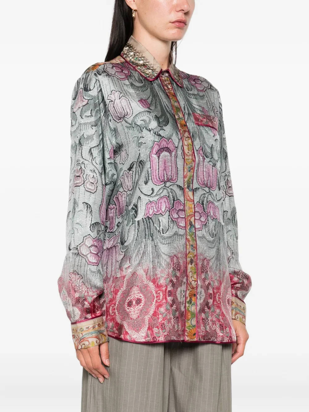 Pierre-Louis Mascia printed shirt Blauw