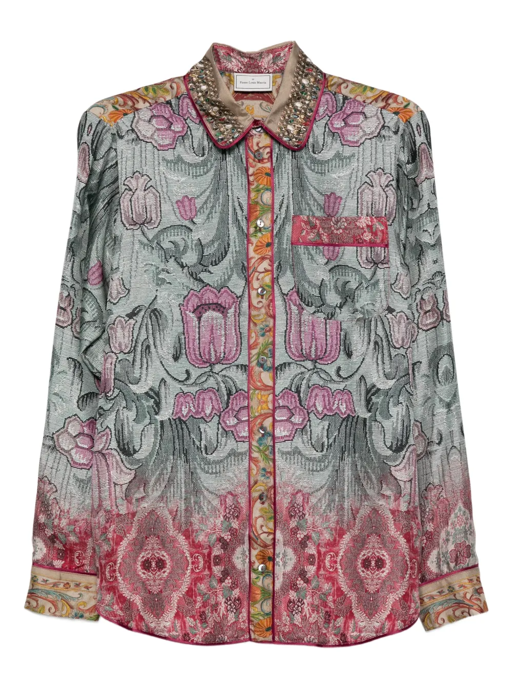 Pierre-Louis Mascia printed shirt Blauw