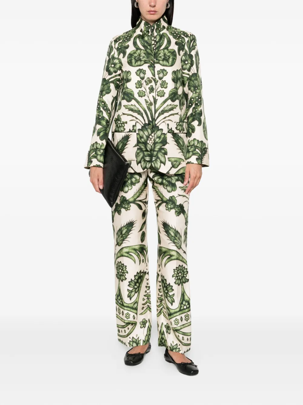 F.R.S For Restless Sleepers Broek met bloemenprint - Groen