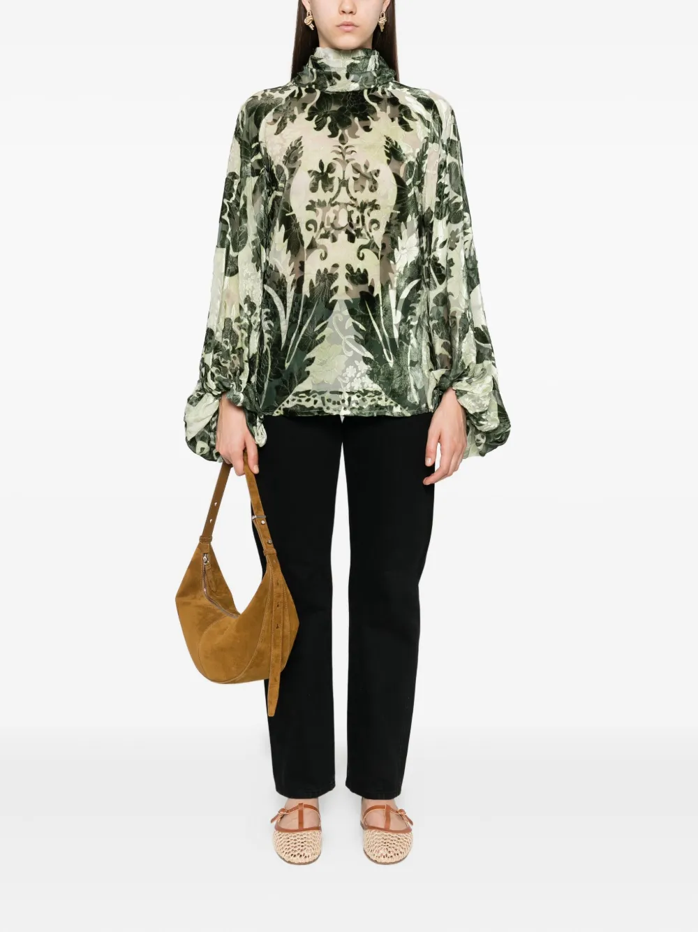 F.R.S For Restless Sleepers Blouse met ballonmouwen - Groen