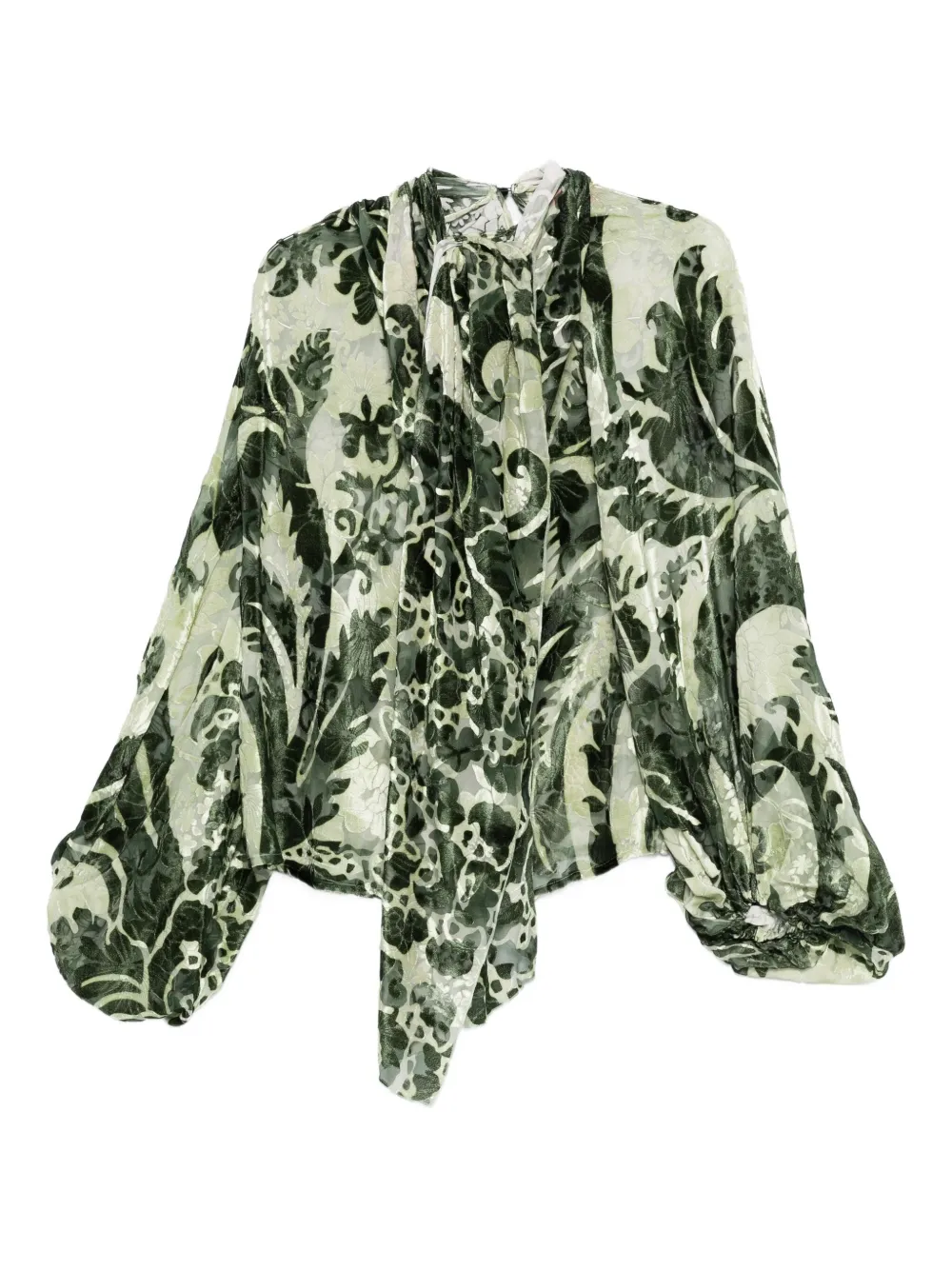floral-print balloon-sleeve blouse