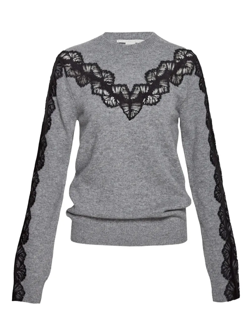 Stella Mccartney Lace-insert Wool Sweater In Gray